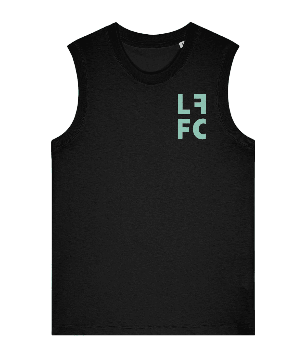 A black sleeveless vest with the mint club crest on the chest